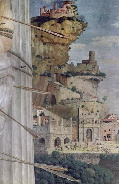 San Sebastiano, dettaglio del paesaggio, 1481 da Andrea Mantegna